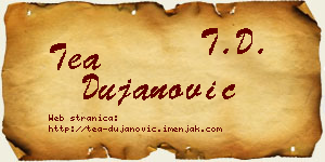 Tea Dujanović vizit kartica